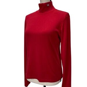 Polo Jeans Co. Ralph Lauren Red Mock Neck Long Sleeve Top | Size L | 100% Cotton